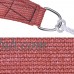 GHP 11.5Ft 185g/sqm HDPE Knitted Fabric Red Triangle Sun Shade Sail w 3 Carabiners   